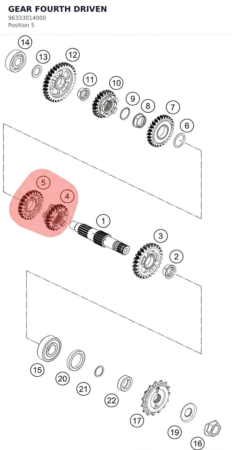Diagram preview: GEAR FOURTH DRIVEN (96333014000)