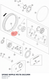 Diagram preview: SPOKE NIPPLE M5-TA 8X21MM (58309072100)