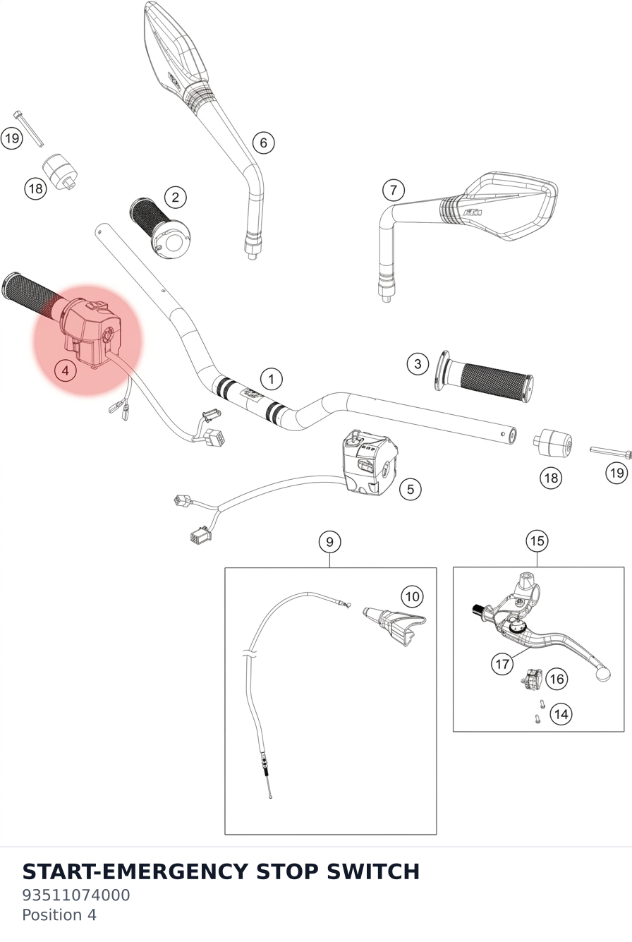 Diagram preview: START-EMERGENCY STOP SWITCH (93511074000)