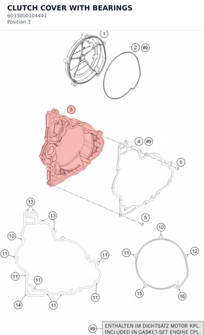 Diagram preview: CLUTCH COVER WITH BEARINGS (6033000104441)