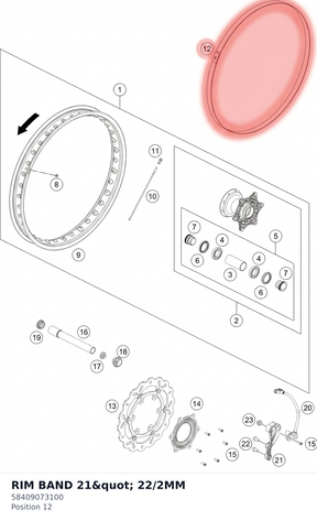 Diagram preview: RIM BAND 21" 22/2MM (58409073100)