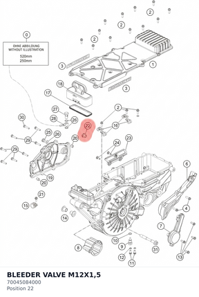 Diagram preview: BLEEDER VALVE M12X1,5 (70045084000)