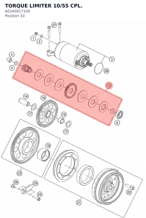 Diagram preview: TORQUE LIMITER 10/55 CPL. (60340017100)