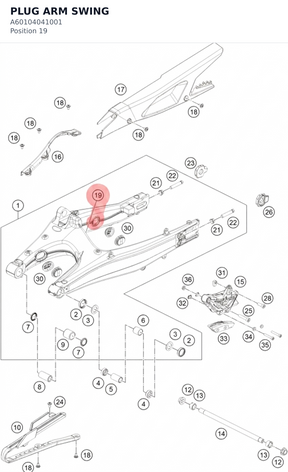 Diagram preview: PLUG ARM SWING (A60104041001)