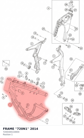 Diagram preview: FRAME ''720N1''             2014 (7200300110004)