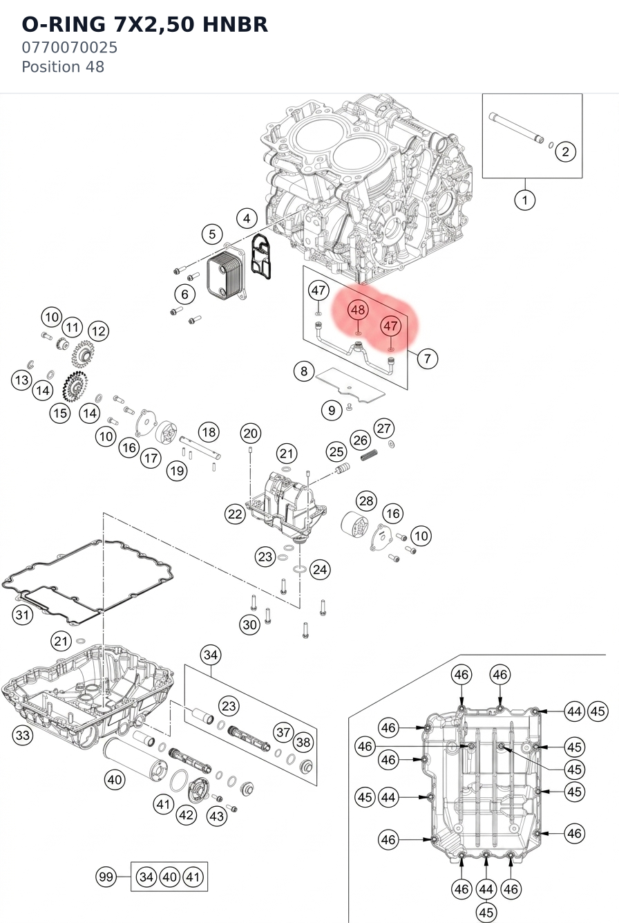 Diagram preview: O-RING 7X2,50 HNBR (0770070025)