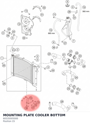 Diagram preview: MOUNTING PLATE COOLER BOTTOM (60335005000)