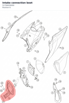 Diagram preview: Intake connection boot (51706026000)