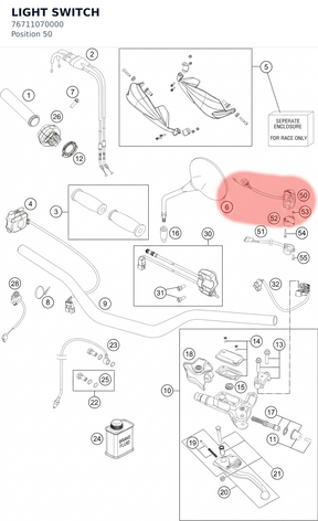 Diagram preview: LIGHT SWITCH (76711070000)