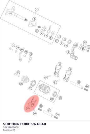 Diagram preview: SHIFTING FORK 5/6 GEAR (50434001000)