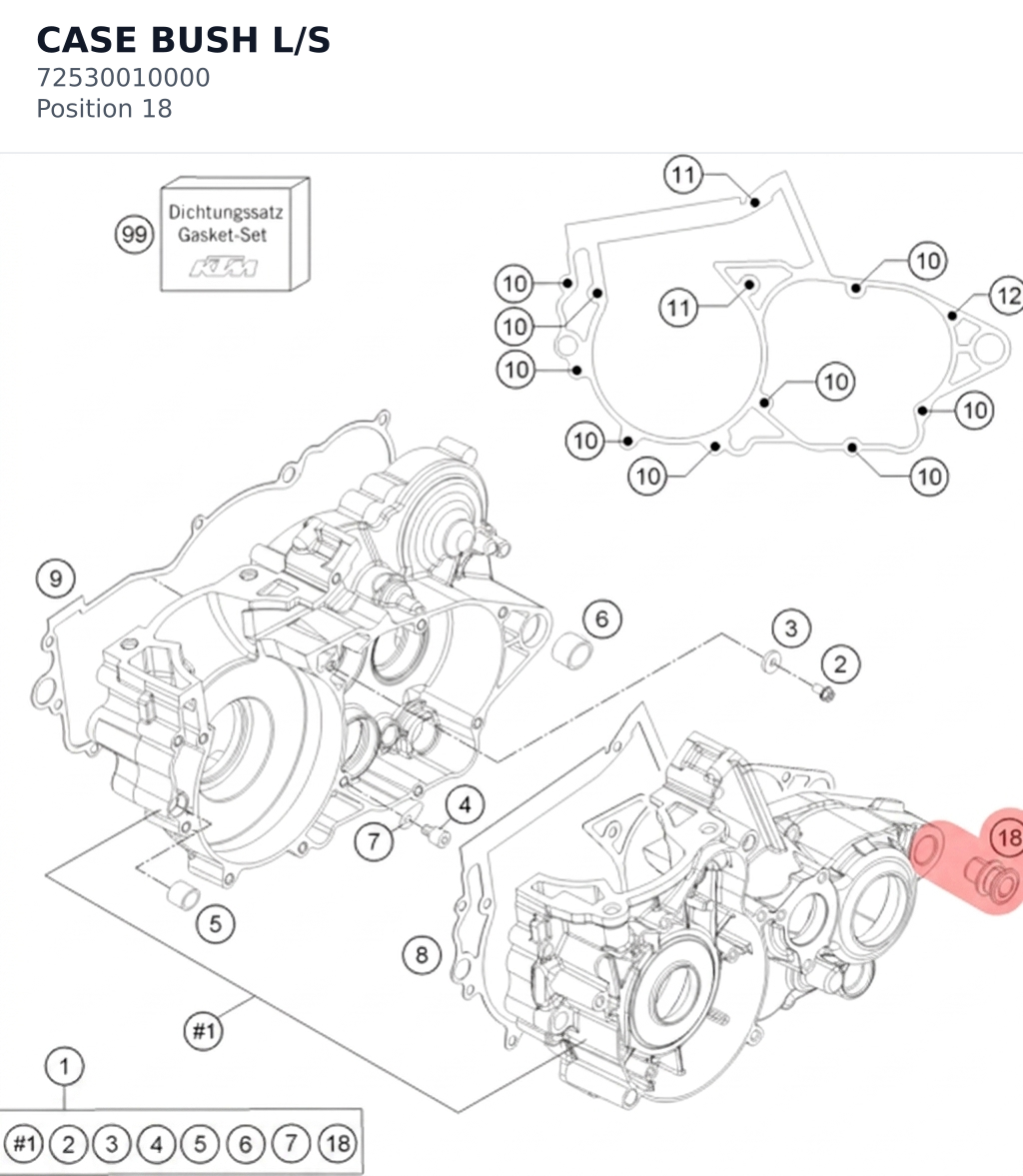 Diagram preview: CASE BUSH L/S (72530010000)