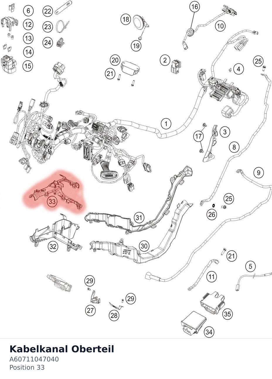 Diagram preview: Kabelkanal Oberteil (A60711047040)
