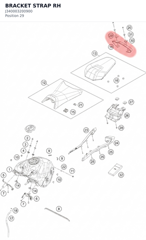 Diagram preview: BRACKET STRAP RH (J340003200900)