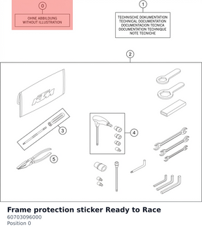 Diagram preview: Frame protection sticker  Ready to Race (60703096000)