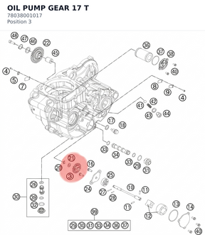 Diagram preview: OIL PUMP GEAR 17 T (78038001017)