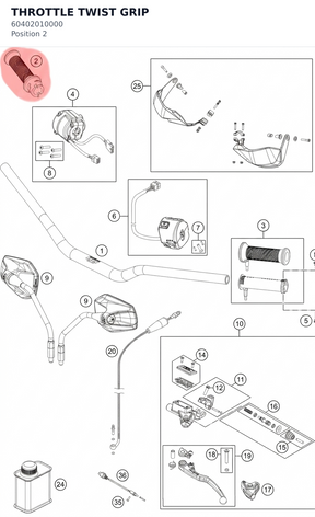 Diagram preview: THROTTLE TWIST GRIP (60402010000)