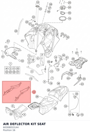 Diagram preview: AIR DEFLECTOR KIT SEAT (60308053144)