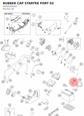 Diagram preview: RUBBER CAP STARTER PORT     03 (60040009000)