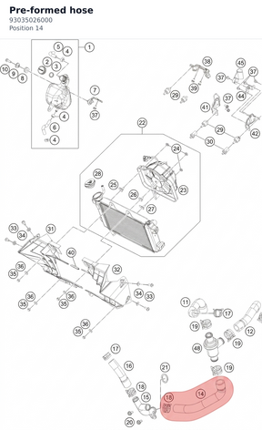 Diagram preview: Pre-formed hose (93035026000)