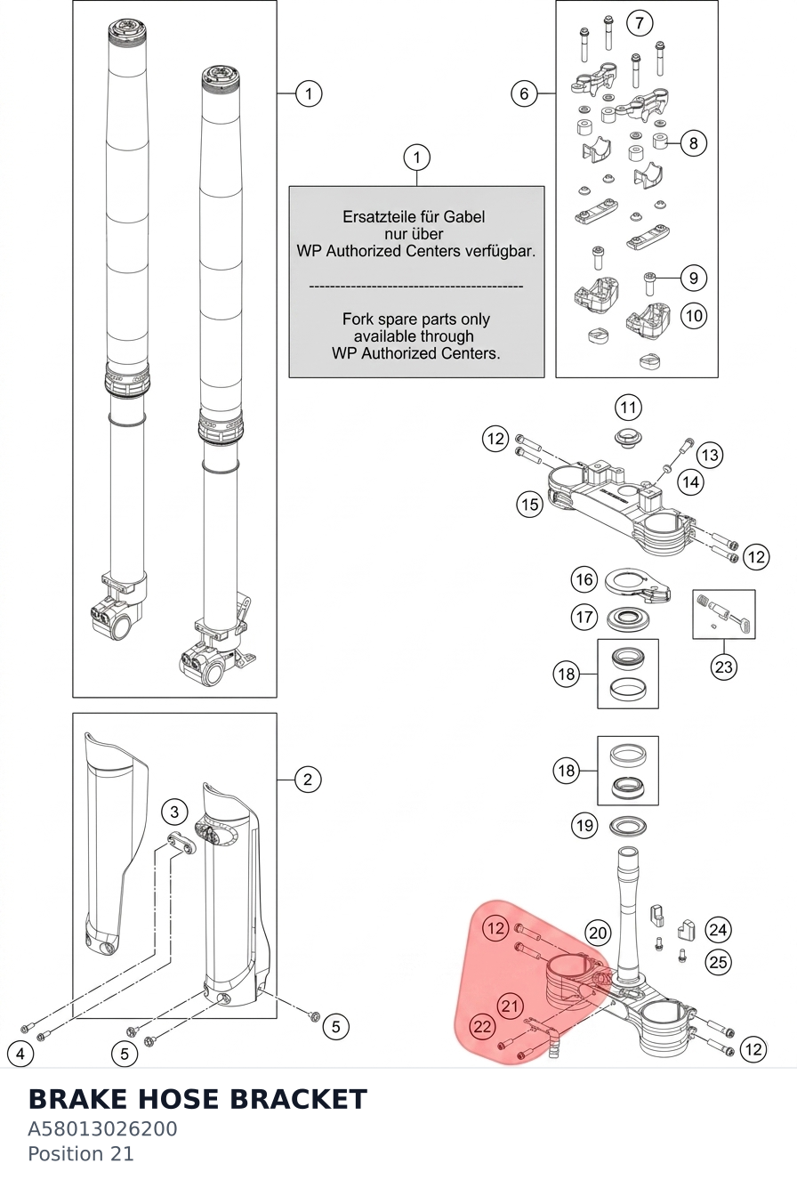 Diagram preview: BRAKE HOSE BRACKET (A58013026200)