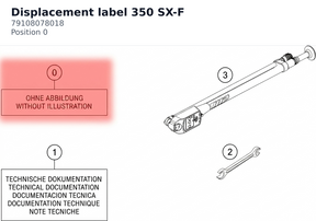 Diagram preview: Displacement label 350 SX-F (79108078018)
