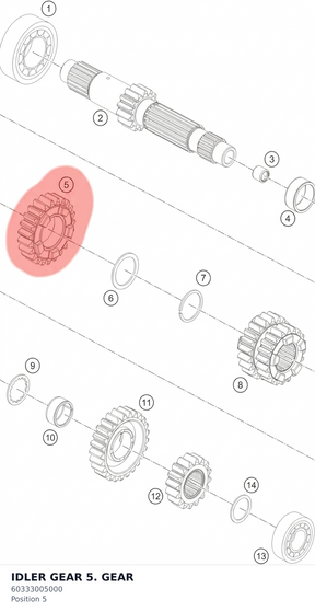 Diagram preview: IDLER GEAR 5. GEAR (60333005000)