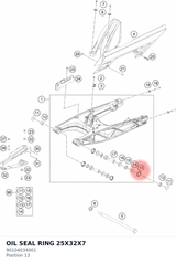 Diagram preview: OIL SEAL RING 25X32X7 (90104034001)