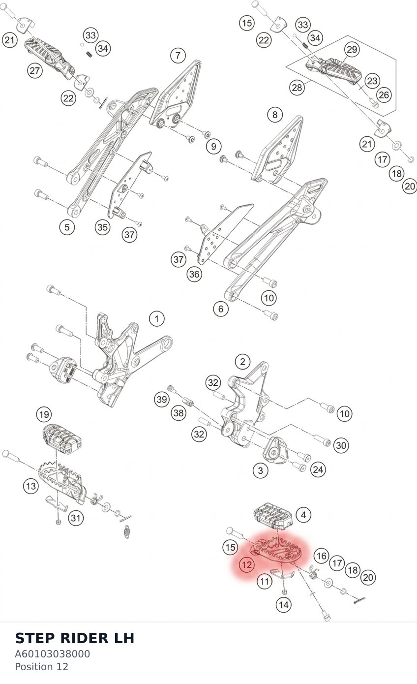 Diagram preview: STEP RIDER LH (A60103038000)