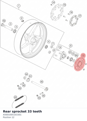 Diagram preview: Rear sprocket 33 teeth (A5601005103301)