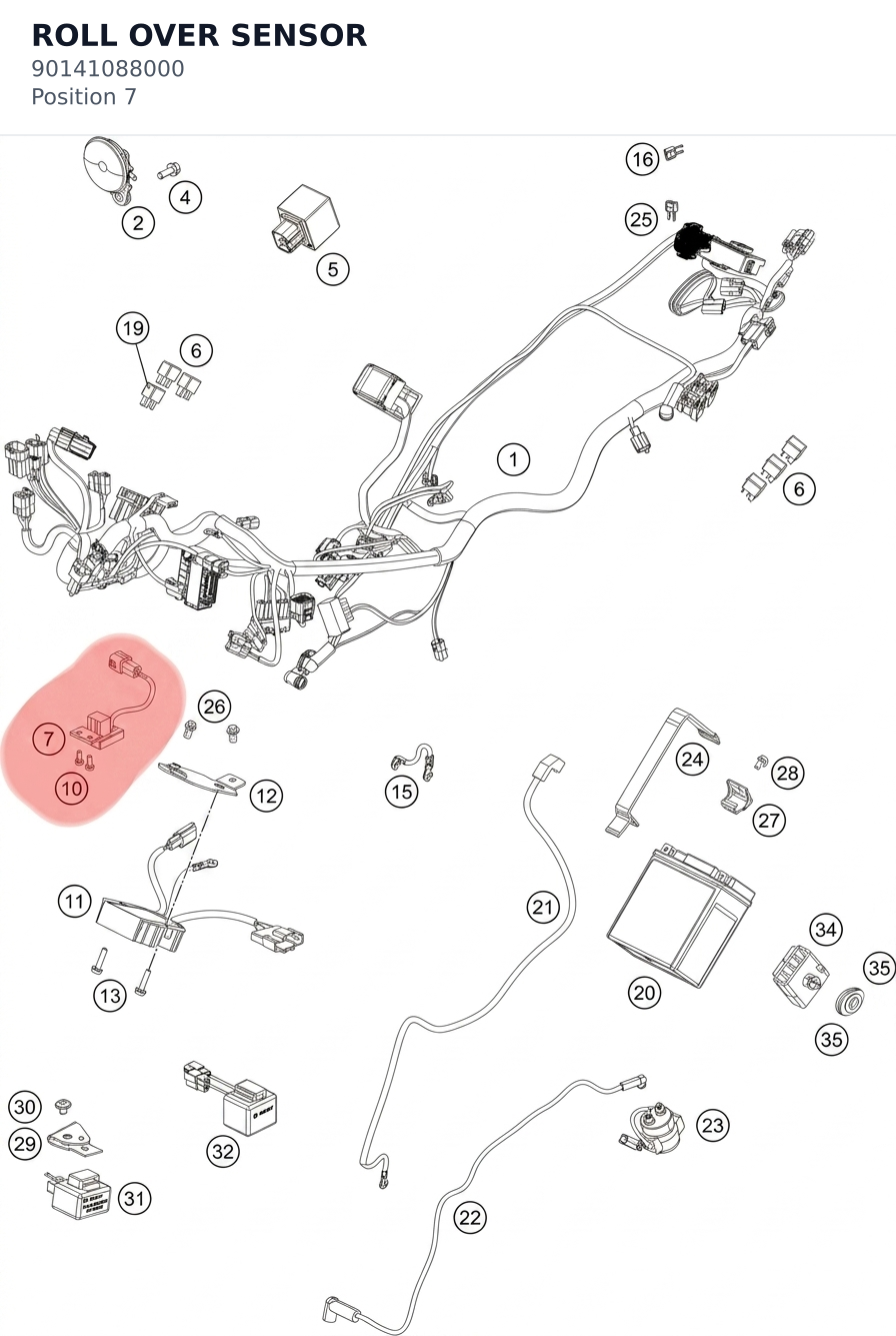 Diagram preview: ROLL OVER SENSOR (90141088000)