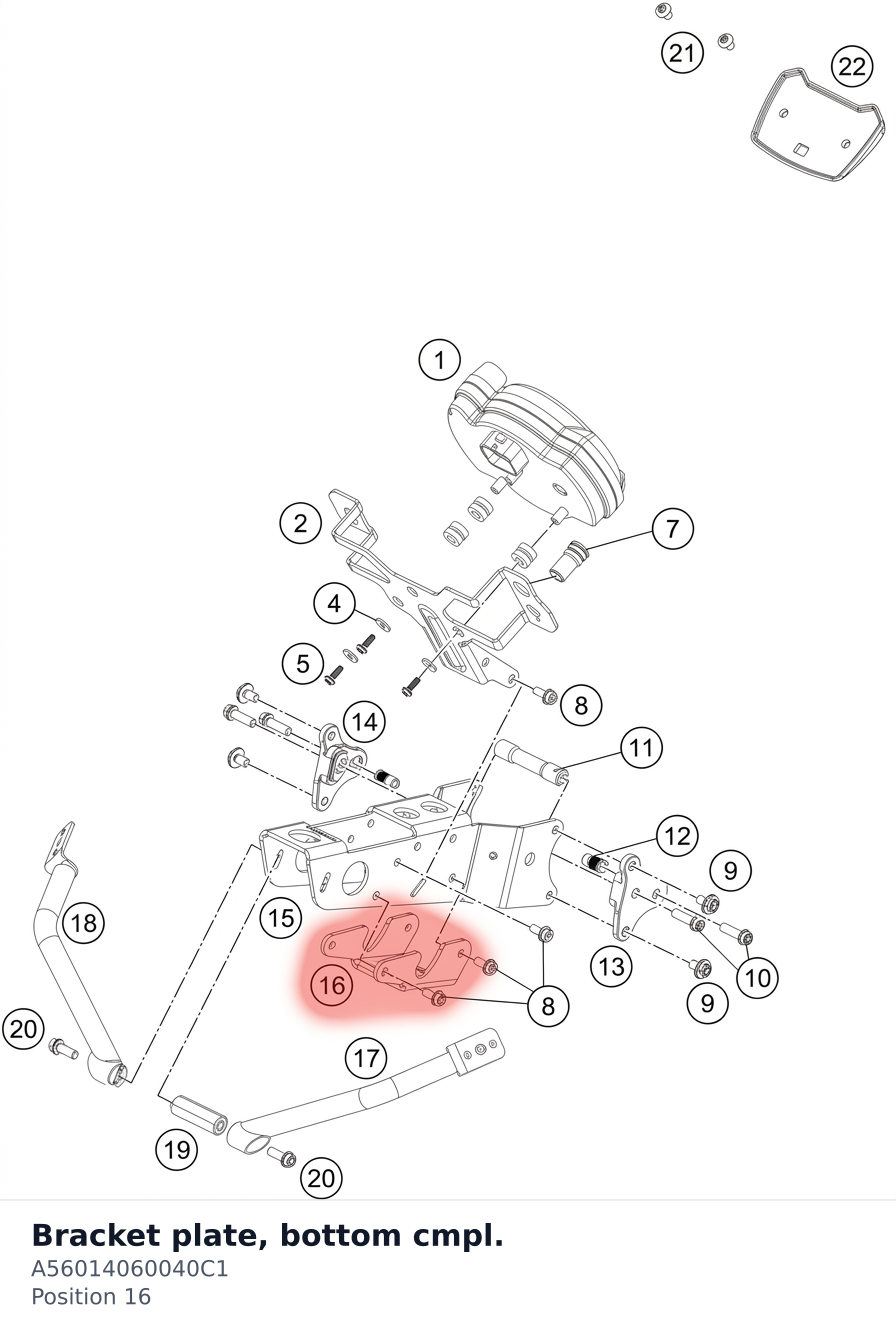 Diagram preview: Bracket plate, bottom cmpl. (A56014060040C1)