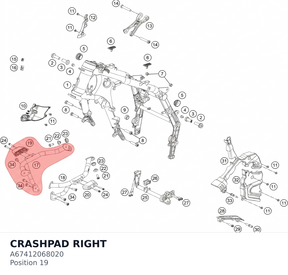 Diagram preview: CRASHPAD RIGHT (A67412068020)