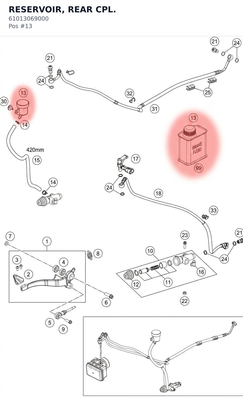 Diagram preview: RESERVOIR, REAR CPL. (61013069000)