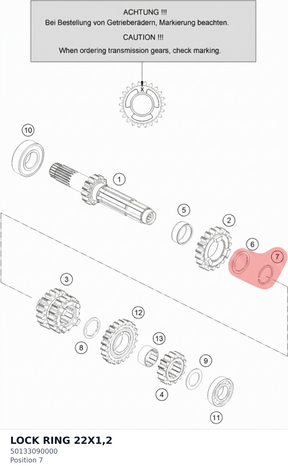 Diagram preview: LOCK RING 22X1,2 (50133090000)