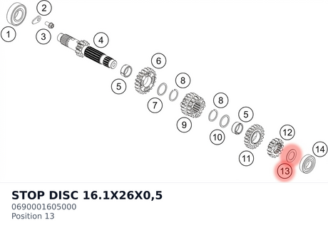 Diagram preview: STOP DISC 16.1X26X0,5 (0690001605000)