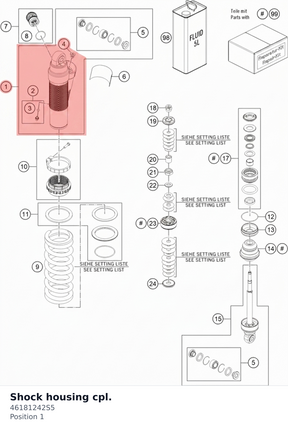 Diagram preview: Shock housing cpl. (46181242S5)