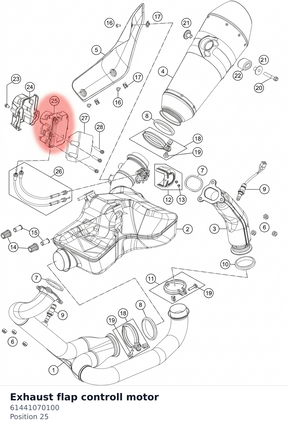 Diagram preview: Exhaust flap controll motor (61441070100)
