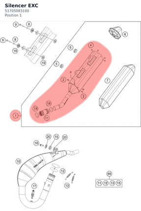 Diagram preview: Silencer EXC (51705083100)