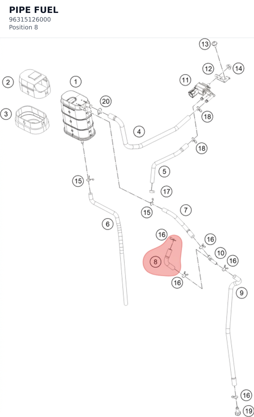Diagram preview: PIPE FUEL (96315126000)