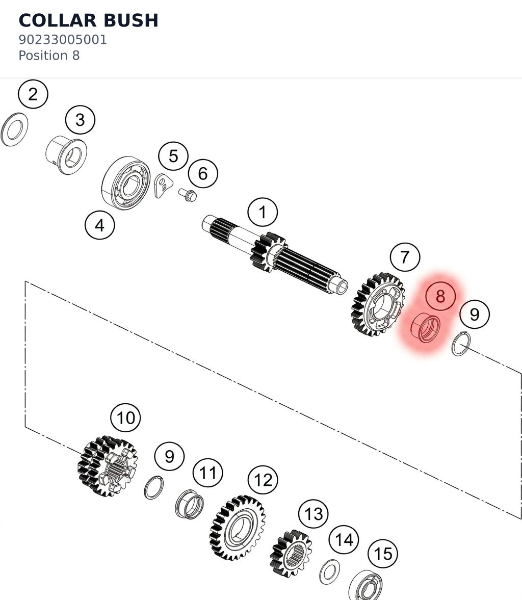 Diagram preview: COLLAR BUSH (90233005001)