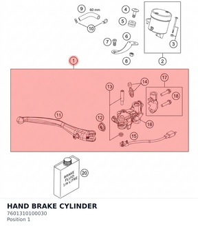 Diagram preview: HAND BRAKE CYLINDER (7601310100030)