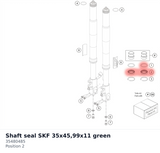 Diagram preview: Shaft seal SKF 35x45,99x11 green (35480485)