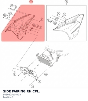 Diagram preview: SIDE FAIRING RH CPL. (9050805104433)