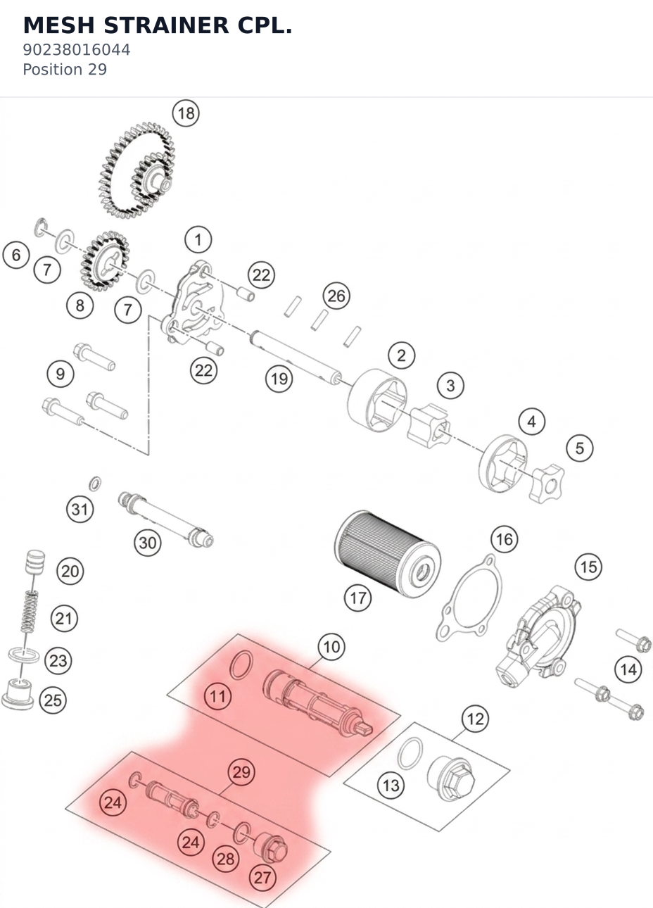 Diagram preview: MESH STRAINER CPL. (90238016044)