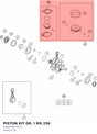 Diagram preview: PISTON KIT GR. I MX 250 (A46030007010 I)
