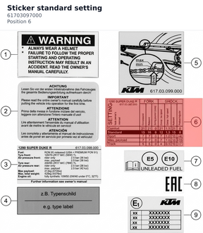 Diagram preview: Sticker standard setting (61703097000)