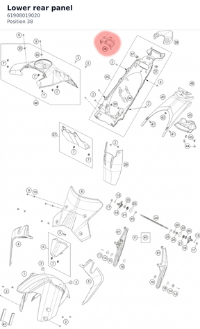 Diagram preview: Lower rear panel (61908019020)