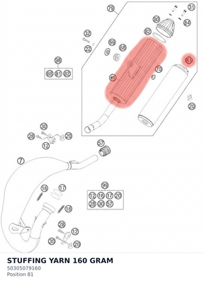 Diagram preview: STUFFING YARN 160 GRAM (50305079160)