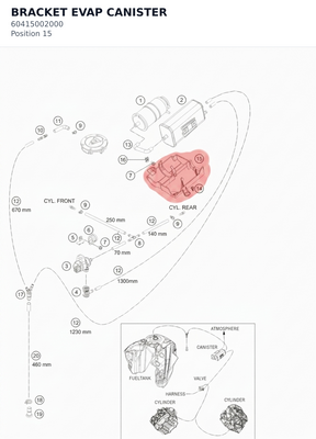 Diagram preview: BRACKET EVAP CANISTER (60415002000)