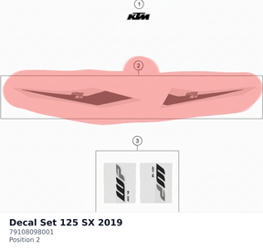 Diagram preview: Decal Set 125 SX 2019 (79108098001)